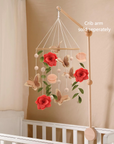 🌸 Floral Butterfly Baby Mobile – Handcrafted Flower & Butterfly Nursery Decor