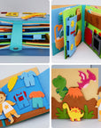 - Activity Story Book Handmade Montessori Felt - Boys Busy Book Baby Stork Books