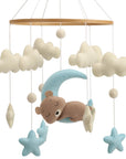 - 🌙 Teddy Bear Moon Baby Mobile – Blue Stars and Clouds Crib Mobile Baby Stork Baby Mobile