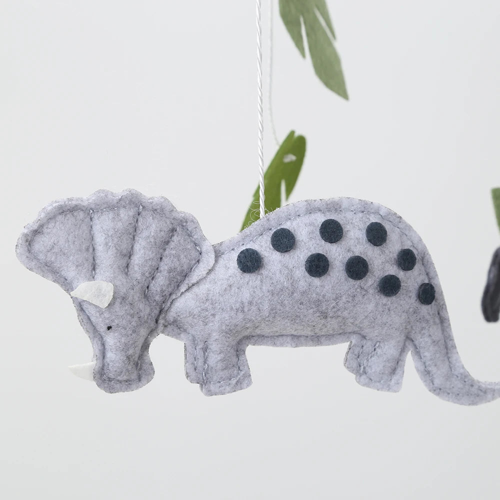 - Handmade Dinosaur Baby Mobile with Mountains & Leaves – Soft Felt Cot Mobile Baby Stork Baby Mobile