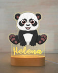 Panda Warm Light - Personalised Zoo Friends Night Light Custom Name LED Lamp for Kids Baby Stork Night Light