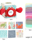 - Under the Sea Sensory Tissue Box Toy with Wooden Teether | Montessori Baby Activity Cube Baby Stork