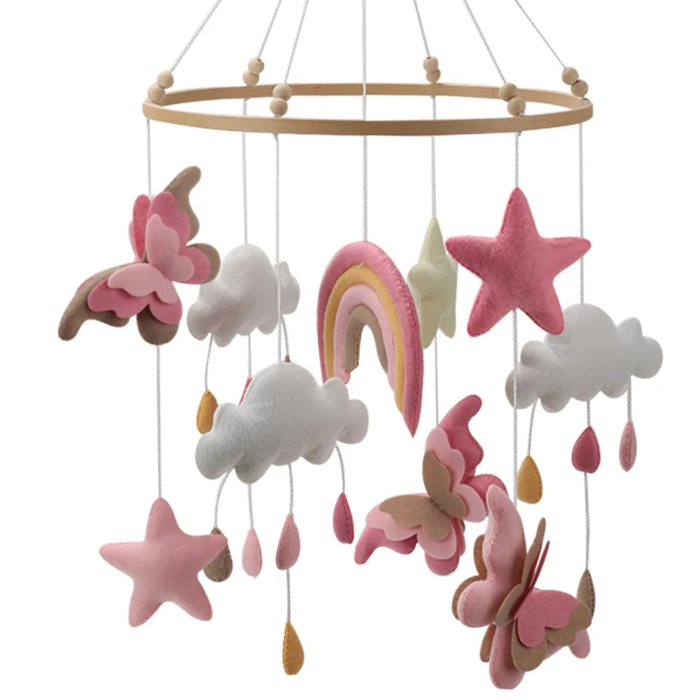 - Handmade Butterfly Baby Mobile – Pink Nursery Cot Mobile with Stars & Rainbows Baby Stork Baby Mobile