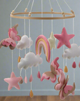 - Handmade Butterfly Baby Mobile – Pink Nursery Cot Mobile with Stars & Rainbows Baby Stork Baby Mobile