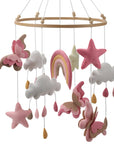 - Handmade Butterfly Baby Mobile – Pink Nursery Cot Mobile with Stars & Rainbows Baby Stork Baby Mobile