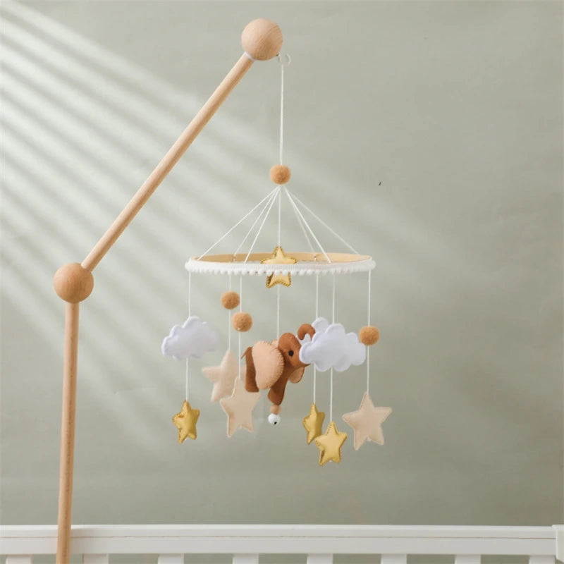 - Handmade Baby Elephant Crib Mobile | Soft Felt & Natural Wood | Nursery Decor Baby Stork Baby Mobile