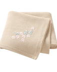 Caramel - Floral Embroidered Baby Blanket – 90 × 70 cm | Ultra-Soft | 6 Elegant Colours Baby Stork