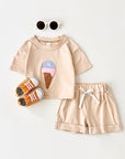 - Ice Cream 2 Piece Set – Cotton Tee & Shorts Baby Stork