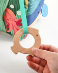 - Under the Sea Sensory Tissue Box Toy with Wooden Teether | Montessori Baby Activity Cube Baby Stork