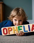 - Custom Personalised Name Puzzle – Wooden Montessori Gift (Pegs & Stand Options) Baby Stork Puzzles