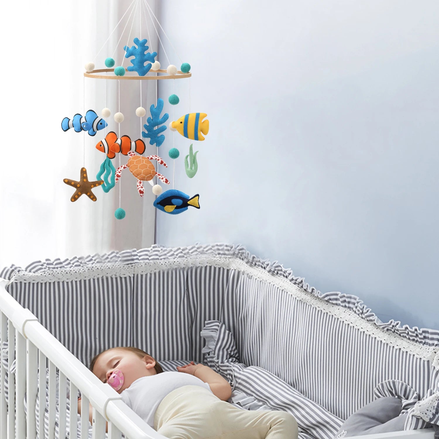 - Under the Sea Baby Mobile – Ocean Theme Felt Crib Mobile Baby Stork