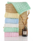 - Pastel Coloured Baby Muslin Wash Cloths - 5 Pack Muslin Cotton Face Towel and Washcloth for Sensitive Skin Baby Stork Burp Cloths