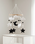 Black & White Moon Baby Mobile | Monochrome Nursery Mobile
