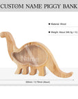 - Personalised Name Wooden Piggy Bank - Custom Animal & Dinosaur Designs | 6 Unique Styles Baby Stork Piggy Banks