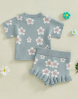 - Blue Blossom Knit Set Baby Stork