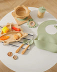 - Eco-Friendly Dinosaur Bamboo Baby Feeding Set - 7pcs | Non-Slip Suction Cups & Teether Baby Stork Nursing & Feeding