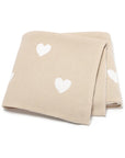 Beige - Soft Knit Love Heart Blanket Baby Stork Swaddling & Receiving Blankets