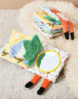 - Soft Sensory Baby Cloth Book with 3D Animals, Mirror & Textures – Montessori Early Learning Toy Baby Stork