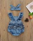 - Denim Rainbow Romper Set Baby Stork