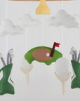 - Golf & Clouds Felt Cot Mobile - Green & White AE