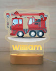 Crane - Personalised Name Acrylic Night Light - Trucks, Tractors and More! Baby Stork Night Light