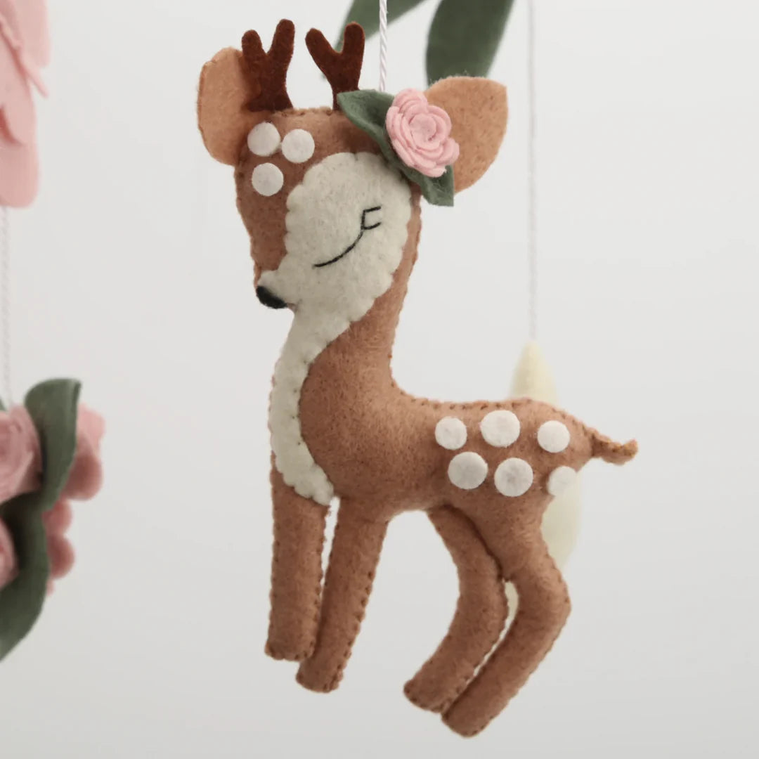 - Woodland Deer & Butterfly Nursery Mobile | Baby Shower Gift Baby Stork Baby Mobile