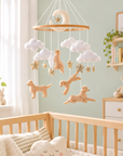 - Golden Retriever Felt Cot Mobile - Tan & Cream AE