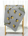 - Soft Knit Busy Bee Blanket Baby Stork Swaddling & Receiving Blankets