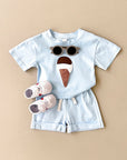 Blue - Ice Cream 2 Piece Set – Cotton Tee & Shorts Baby Stork