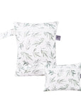 Leaves - 2pcs Cute Travel Wet Dry Bag Set - Waterproof & Portable for Beach, Pool, Nappies, and more Baby Stork Diaper Wet Bags