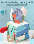 - Under the Sea Sensory Tissue Box Toy with Wooden Teether | Montessori Baby Activity Cube Baby Stork