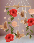 🌸 Floral Butterfly Baby Mobile – Handcrafted Flower & Butterfly Nursery Decor