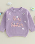 - Big Sister Embroidered Knit Sweater Baby Stork