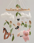 - Farmyard Friends Animals Baby Mobile – Handmade Felt Cot Mobile Baby Stork