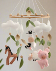 - Farmyard Friends Animals Baby Mobile – Handmade Felt Cot Mobile Baby Stork