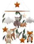 🌲 Woodland Baby Mobile – Forest Animal Crib Mobile for Neutral Nursery