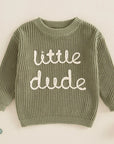 - Little Dude Knit Sweater Baby Stork