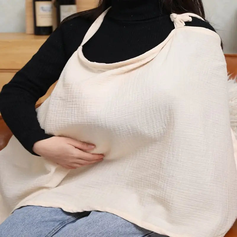 - Breathable Cotton Muslin Nursing Cover – Adjustable Privacy Apron for Breastfeeding Baby Stork Nursing & Feeding