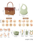 Luxury 8-Piece Baby Gift Set | Silicone Tableware, Wooden Toys & Monthly Milestone Cards
