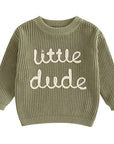Green - Little Dude Knit Sweater Baby Stork