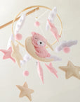 - Bear Cuddling the Moon & Night Sky Felt Nursery Mobile Baby Stork Baby Mobile