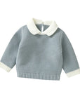 Blue - Collared Knit Sweater – Classic Cotton Blend Baby Jumper Baby Stork