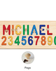 - Custom Wooden Name & Number Puzzle – Personalised Educational Toy Baby Stork