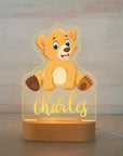 Bear Warm Light - Personalised Zoo Friends Night Light Custom Name LED Lamp for Kids Baby Stork Night Light