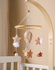 - Skyward Dreams Hot Air Balloon Mobile - Tan Baby Stork Baby Mobile