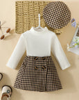 - Houndstooth Baby & Toddler Skirt Outfit with Beret Baby Stork
