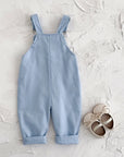 - Daisy Embroidered Overalls – Soft Blue Cotton Baby Stork