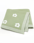 Light Green 70 cm by 90 cm - Soft Baby Blossomed Flowers Blanket Baby Stork Swaddling & Receiving Blankets