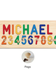 - Custom Wooden Name & Number Puzzle – Personalised Educational Toy Baby Stork