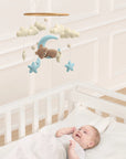 - 🌙 Teddy Bear Moon Baby Mobile – Blue Stars and Clouds Crib Mobile Baby Stork Baby Mobile